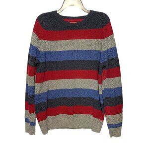 Izod Sweater Crew Neck Long Sleeves 100% Cotton Blue, Grey, Red Men's Size XL